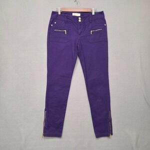 Michael Kors Womens Purple Denim Jeans Zippered Ankles‎ Size 6